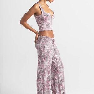 SKIMS Pink Bloom Animal Print Pajama Set